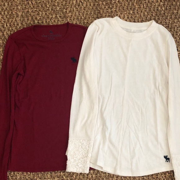 2 Abercrombie Kids Girls Long Sleeve Tee 11 12 - Picture 1 of 2